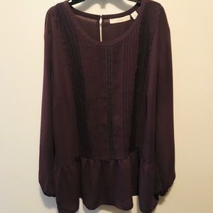 Plum colored peplum style top!